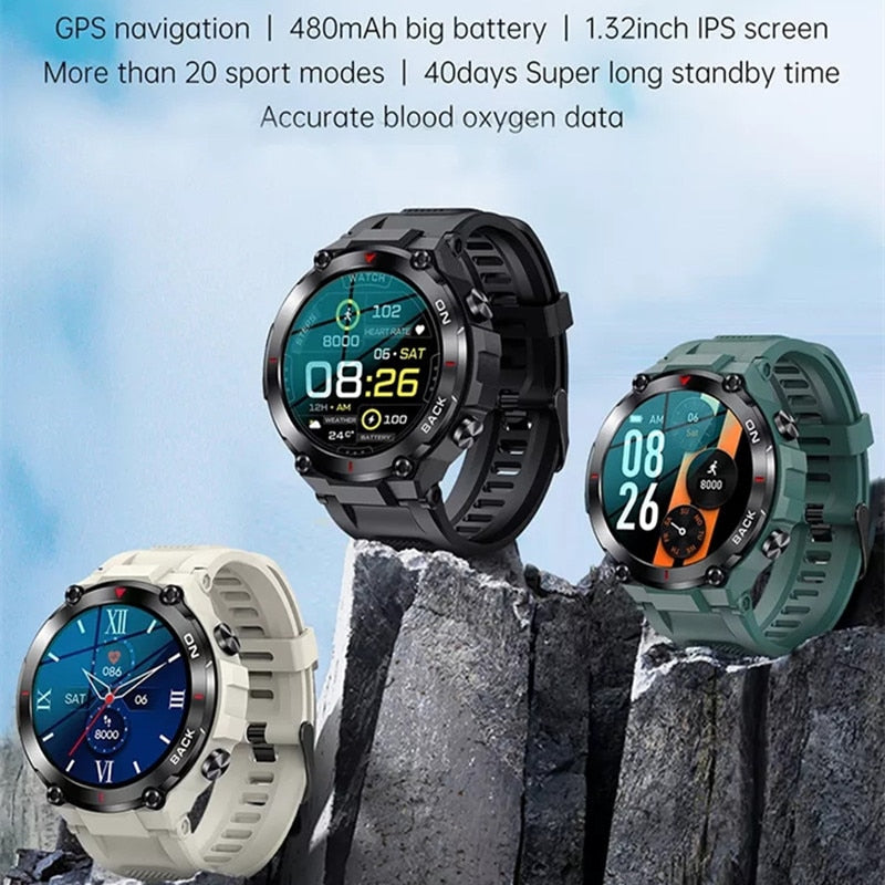 Men Smart Watch GPS Outdoor Sport Fitness Tracker Bracelet Long Standby Smartwatch