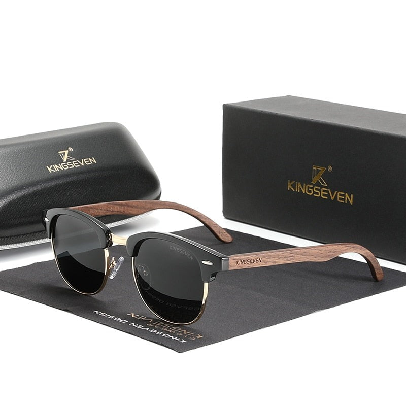 Handmade Black Walnut Wooden Polarized UV400 Sunglasses