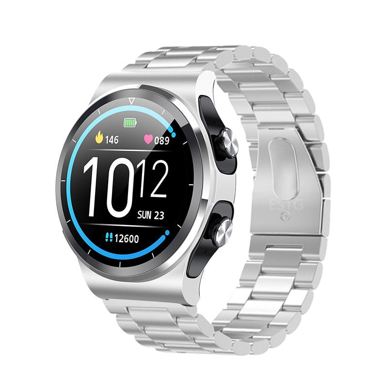 TWS Wireless Headset Bluetooth Call Weather Tracker 2 in 1 smart watch
