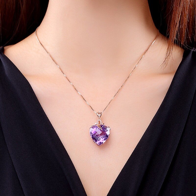 Romantic Heart Shaped Crystal Jewelry Sets Necklace Rings Bracelet Earrings