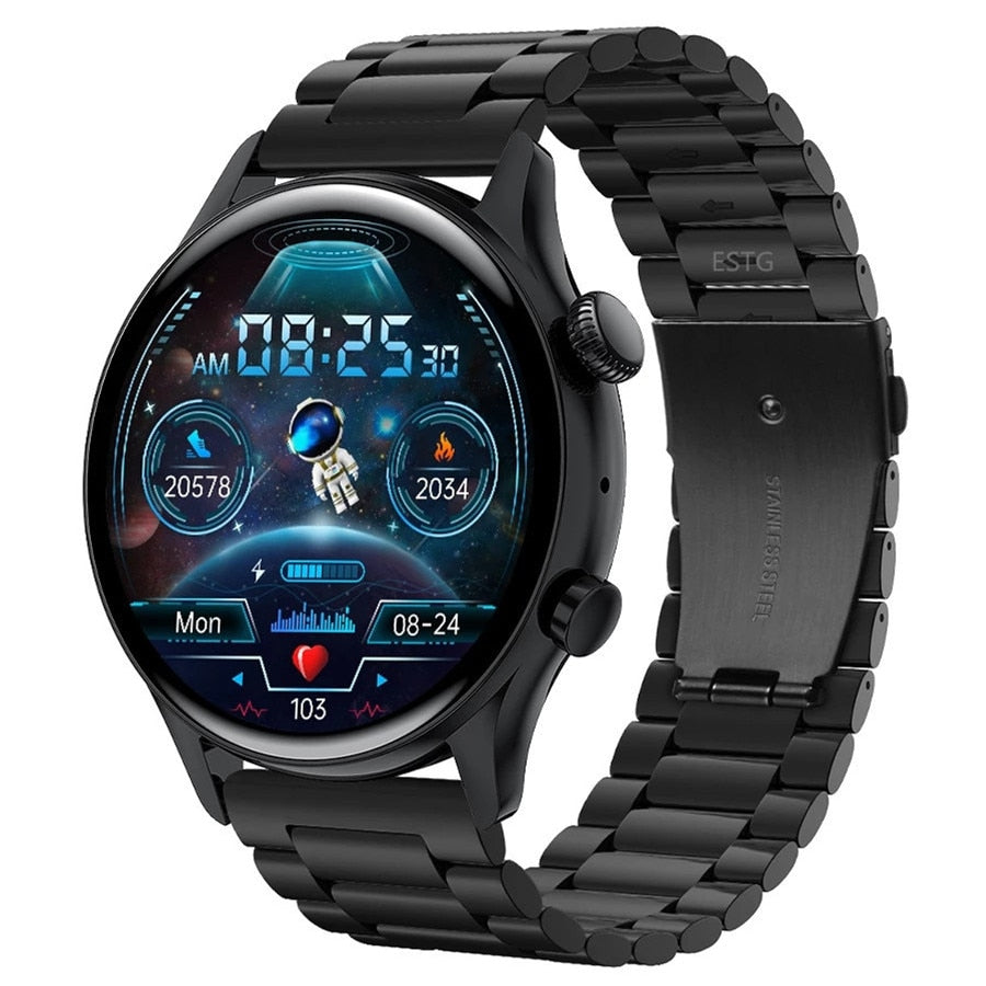 Bluetooth Call Smartwatch Men AMOLED Screen IP68 Waterproof Smart Watch