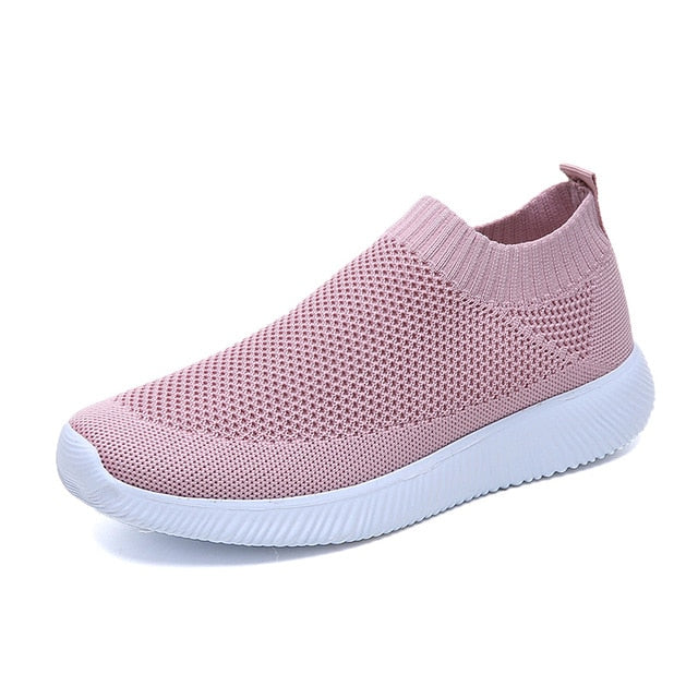 plus size breathable air mesh sneakers  soft walking shoes for woman