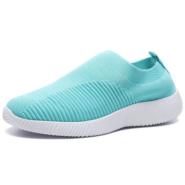 plus size breathable air mesh sneakers soft walking shoes for woman