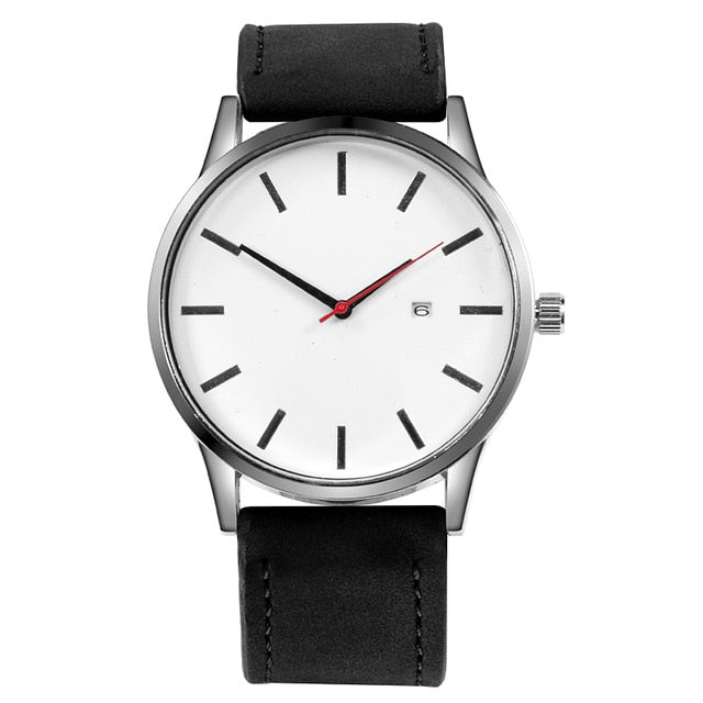 Quartz  Sport Leather Strap Complete Calendar men's Watches