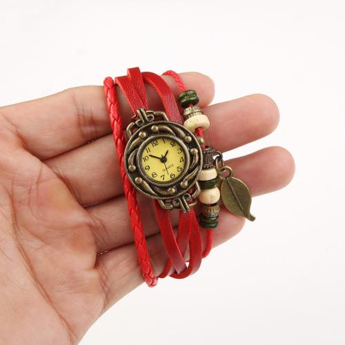 Butterfly Leaf Fashion Faux Leather band Bracelet watch