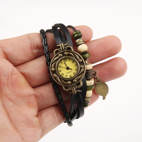 Butterfly Leaf Fashion Faux Leather band Bracelet watch