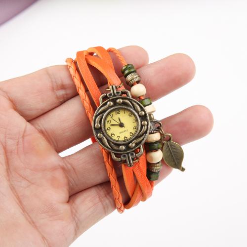 Butterfly Leaf Fashion Faux Leather band Bracelet watch