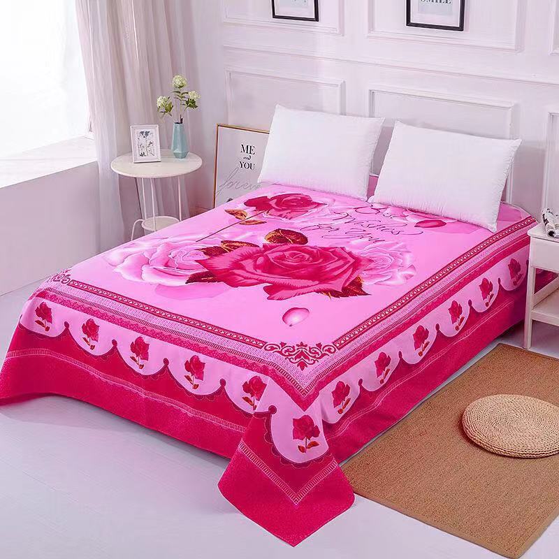 Floral Sanding Soft  Bed Sheet Big Large Size 245x245cm Flat Bed Sheet