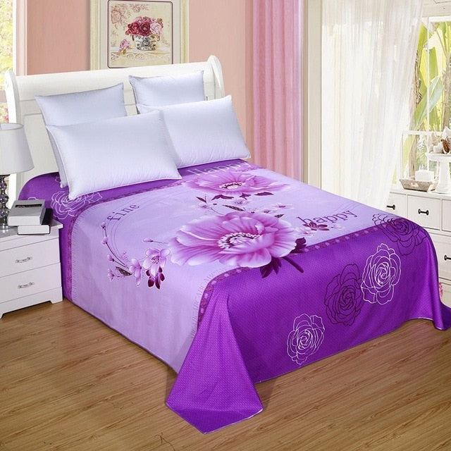 Floral Sanding Soft  Bed Sheet Big Large Size 245x245cm Flat Bed Sheet