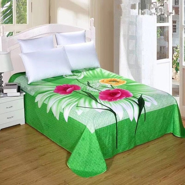 Floral Sanding Soft Bed Sheet Big Large Size 245x245cm Flat Bed Sheet