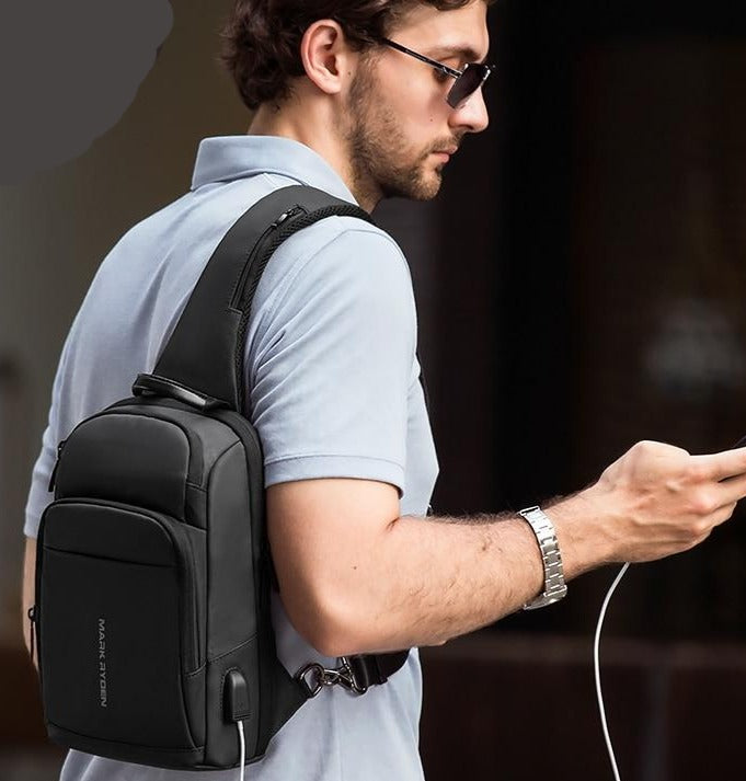Anti-thief Sling Bag Waterproof Men Crossbody Fashion Shoulder Bag