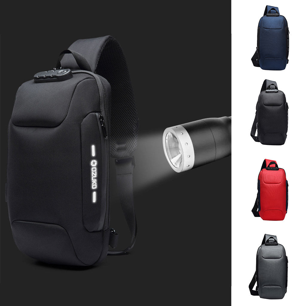 Multi-function Cross body Anti-theft Waterproof men's backpack