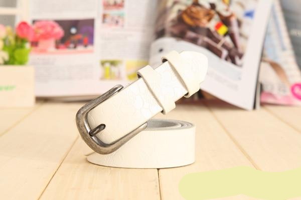 Thin Genuine Leather 6 Color Floral carved Belts For Women