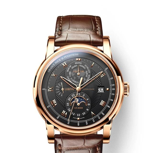 Luxury Brand Moon Phase Automatic Mechanical Men's Wirst watch