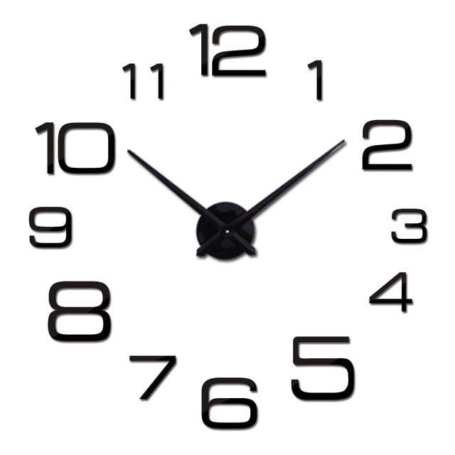 wall clock modern 3d big quartz watch clocks living room large clock