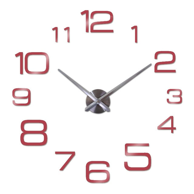 wall clock modern 3d big quartz watch clocks living room large clock