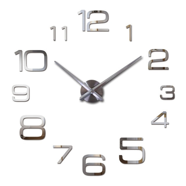 wall clock modern 3d big quartz watch clocks living room large clock