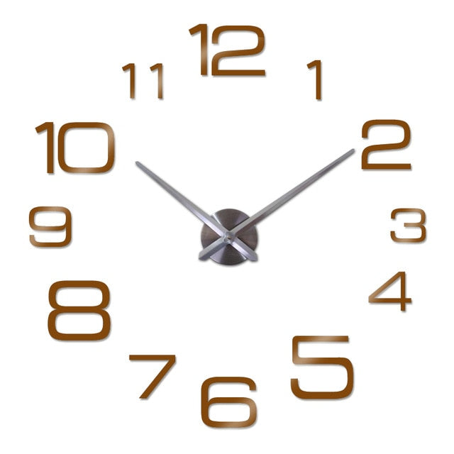 wall clock modern 3d big quartz watch clocks living room large clock