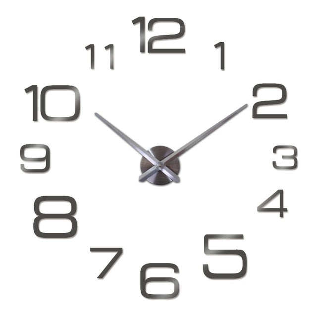 wall clock modern 3d big quartz watch clocks living room large clock