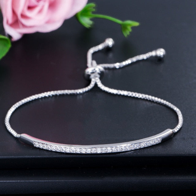 Adjustable Bracelet Bangle for Women Captivate Bar Slider Brilliant Jewelry