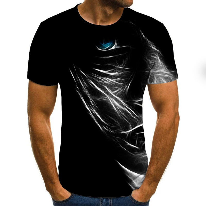 3D printed casual short-sleeved men's T-shirt fashion hip-hop top
