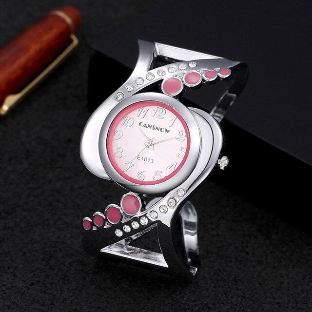 women bangle quartz crystal rhinestone fashion female wrist watch