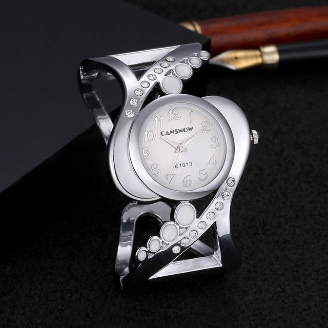 women bangle quartz crystal rhinestone fashion female wrist watch