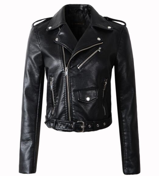 Winter Autumn women coat slim PU leather jacket