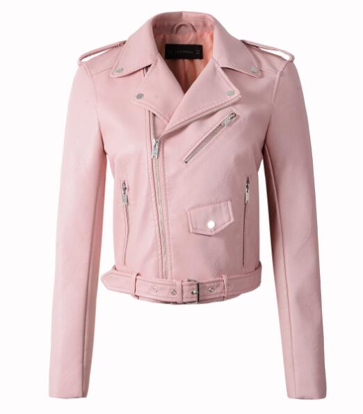 Winter Autumn women coat slim PU leather jacket