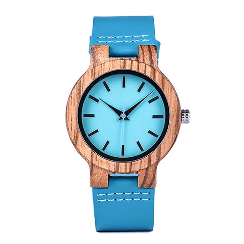Wooden Timepieces Turquoise Blue Men women Watch Lovers Great Gifts
