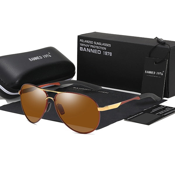 Polarized men brand Designer UV protection Vintage driving Sunglasses