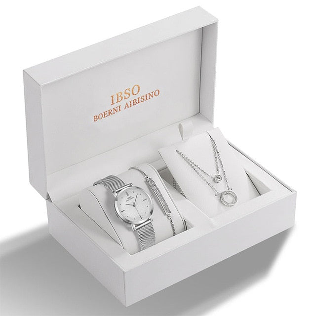 Women Bracelet Necklace Watch Sets Female Gift set
