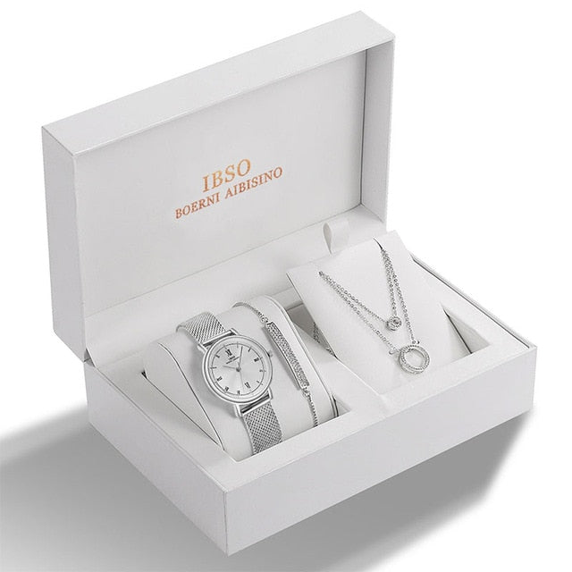 Women Bracelet Necklace Watch Sets Female Gift set