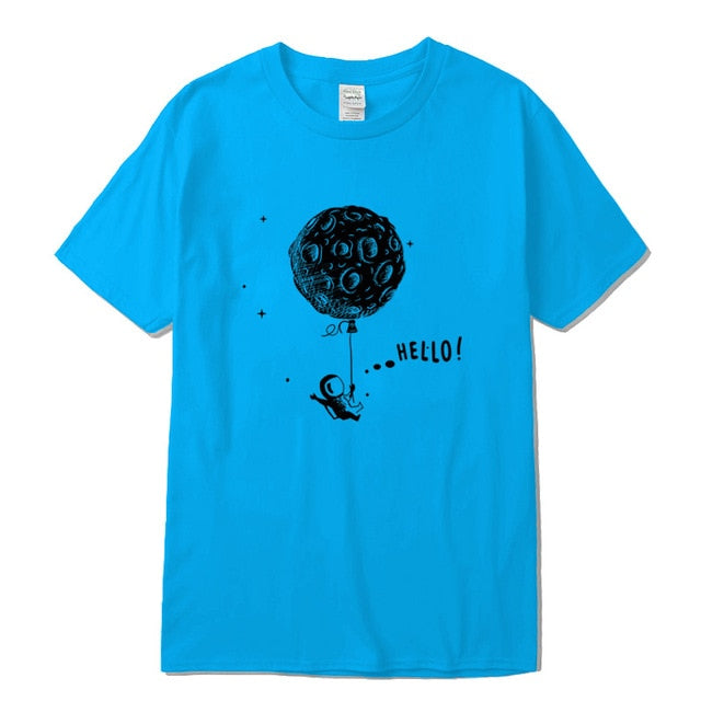 cotton short sleeve Interesting space flight design men Tshirt