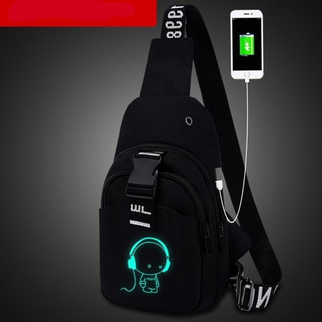 Multifunction Fashion Men women Crossbody Bags USB Charging Chest Pack
