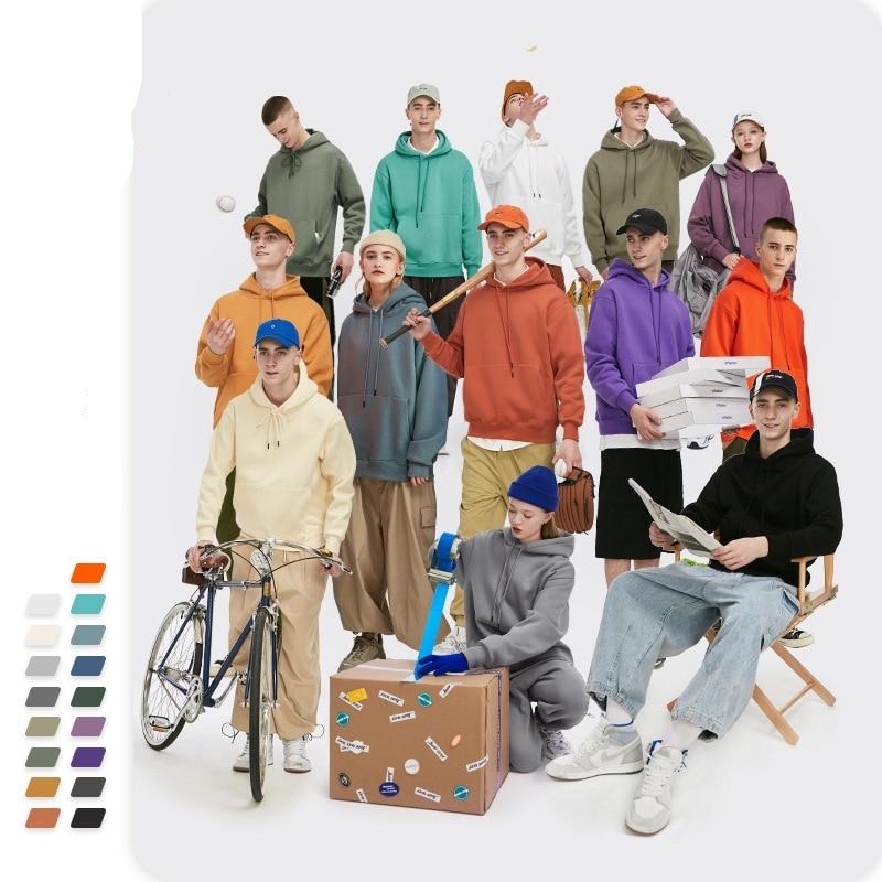 Men Thick Fleece Thick Velvet Fabrics Winter Hoodies