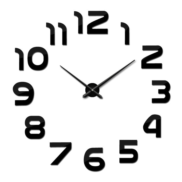 3d mirror Stickers Home Decoration Living Room Quartz Wall clock