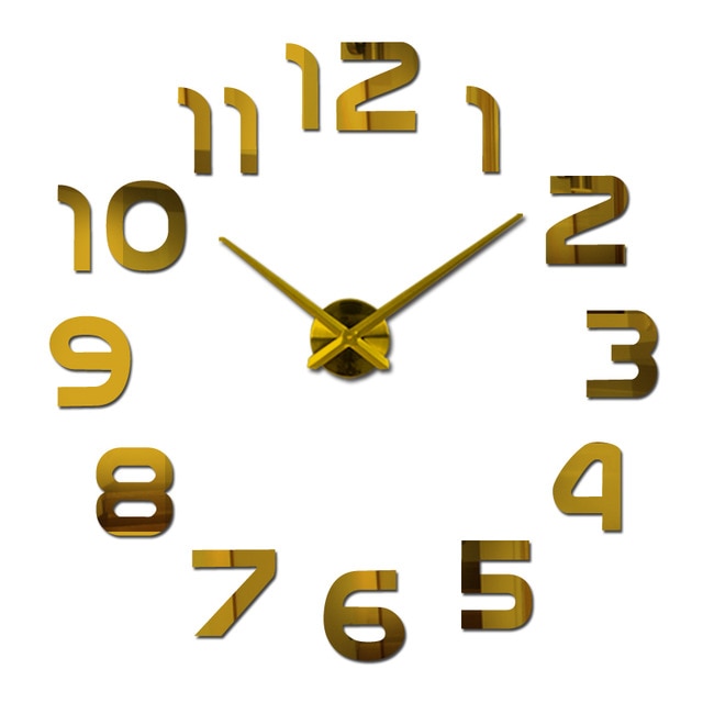 3d mirror Stickers Home Decoration Living Room Quartz Wall clock