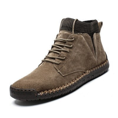 Faux Suede Leather Men Boots Warm Winter Breathable Winter Shoes