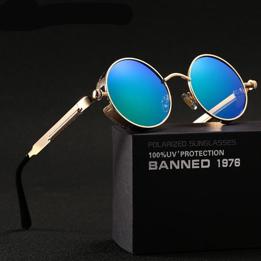 polarized Round Metal Sunglasses UV400 Men's Sunglasses
