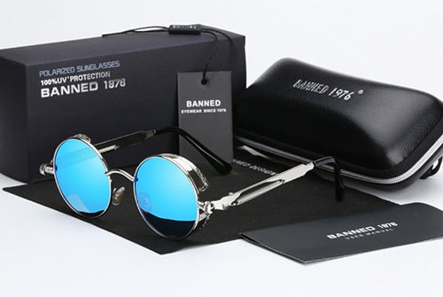 polarized Round Metal Sunglasses UV400 Men's Sunglasses