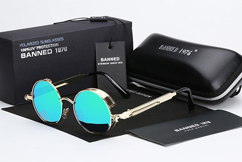 polarized Round Metal Sunglasses UV400 Men's Sunglasses