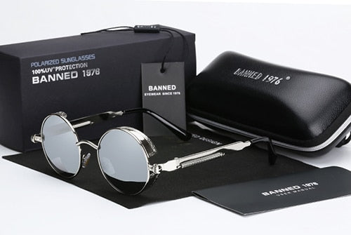 polarized Round Metal Sunglasses UV400 Men's Sunglasses