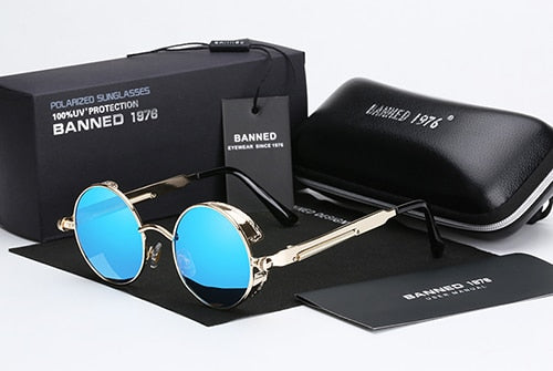 polarized Round Metal Sunglasses UV400 Men's Sunglasses