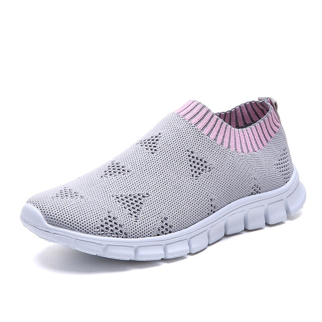 Breathable Mesh Platform Sneakers Women Slip on Soft Ladies Casual Running Shoes