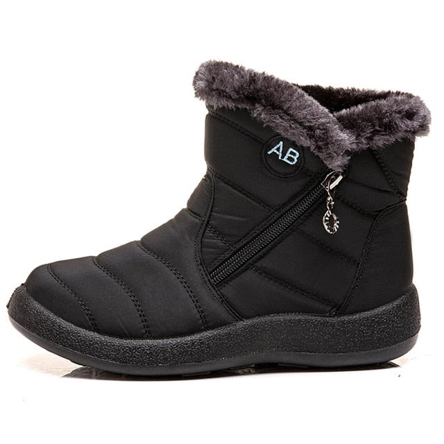Winter Snow Boots Waterproof Warm Plush Ankle Boots For Women