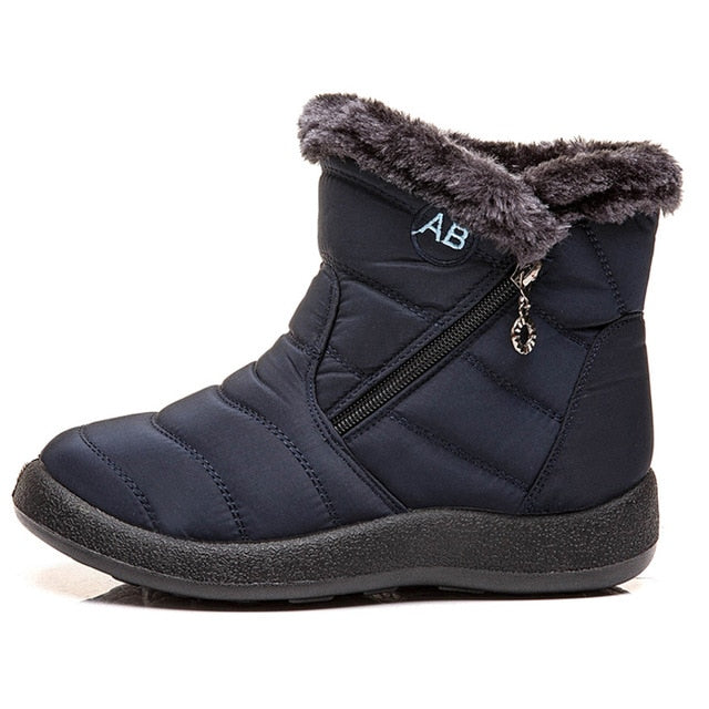 Winter Snow Boots Waterproof Warm Plush Ankle Boots For Women