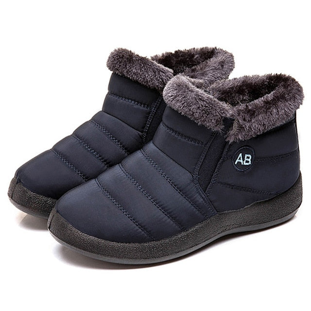 Winter Snow Boots Waterproof Warm Plush Ankle Boots For Women