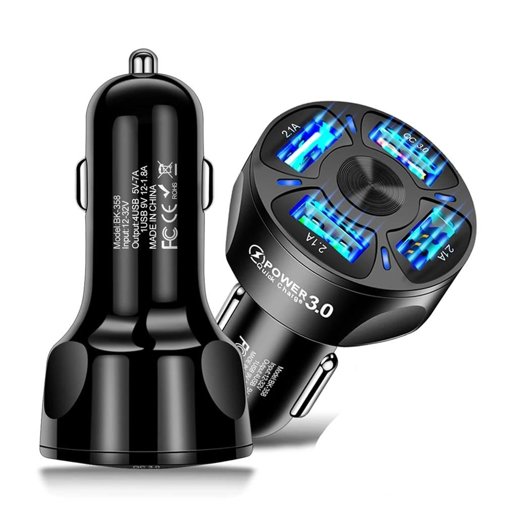 3 Ports USB Car Charger Quick Charge 3.0 Fast Car Charger