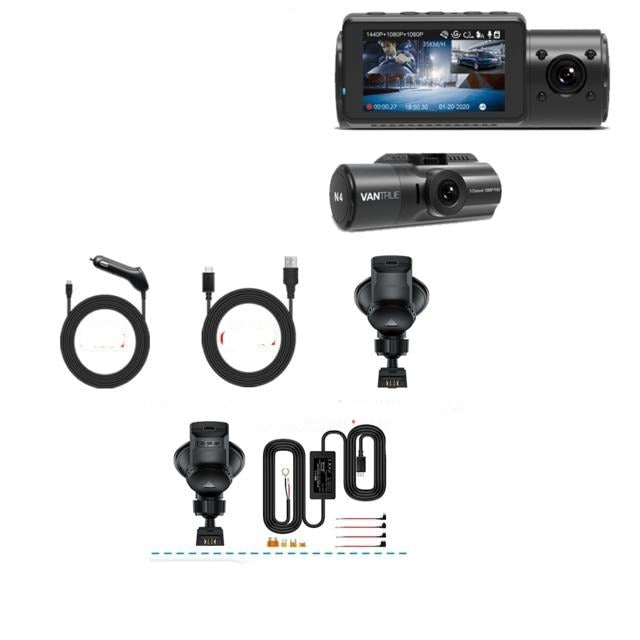 4K Car Video Recorder 3 in 1 GPS DVR Dashcam Rear View Camera